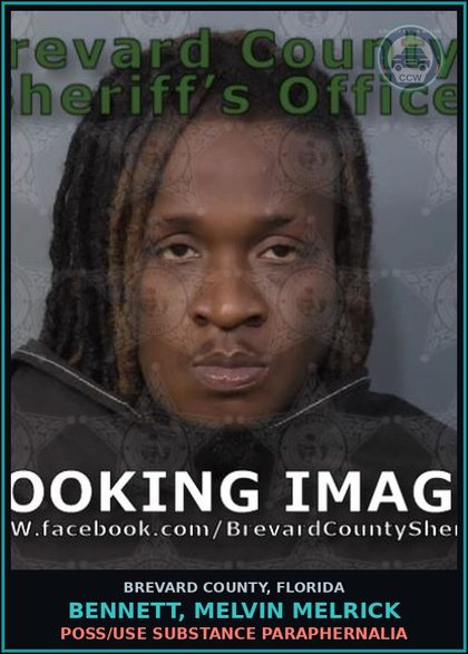 CCW arrest card for BENNETT, MELVIN MELRICK in Brevard County: Poss/Use Drug Paraphernalia