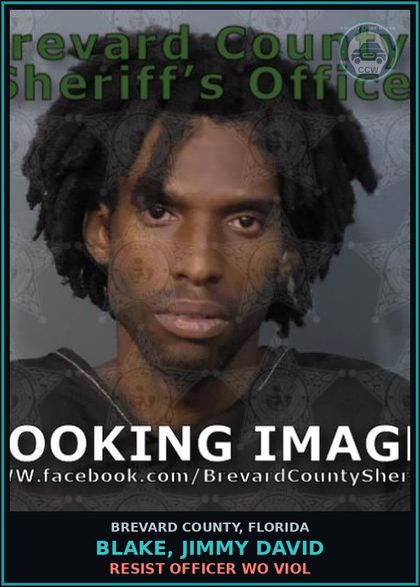 CCW arrest card for BLAKE, JIMMY DAVID in Brevard County: Resist Officer WO Viol
