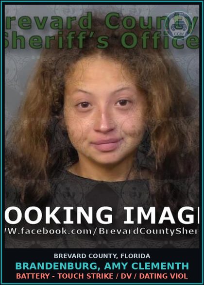 CCW arrest card for BRANDENBURG, AMY CLEMENTH in Brevard County: Battery - Touch Strike / DV / Dating Viol