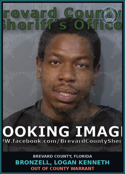 CCW arrest card for Bronzell, Logan Kenneth in Brevard County: Out of County Warrant