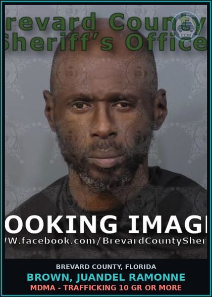 CCW arrest card for BROWN, JUANDEL RAMONNE in Brevard County: Battery LEO Firefighter EMT Etc.- Battery