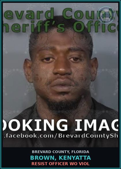 CCW arrest card for BROWN, KENYATTA in Brevard County: Resist Officer WO Viol