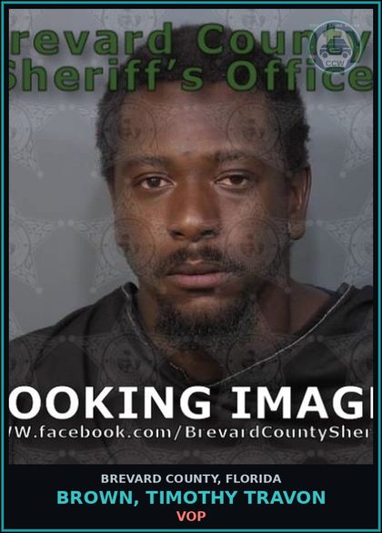 CCW arrest card for BROWN, TIMOTHY TRAVON in Brevard County: VOP