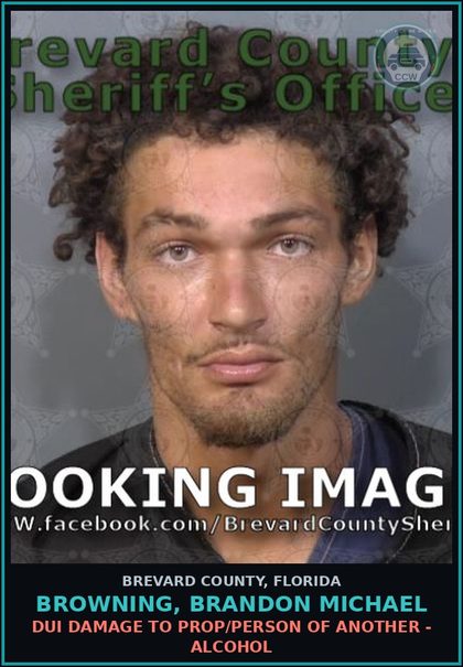 CCW arrest card for BROWNING, BRANDON MICHAEL in Brevard County: Canna - Possession >20 Gr