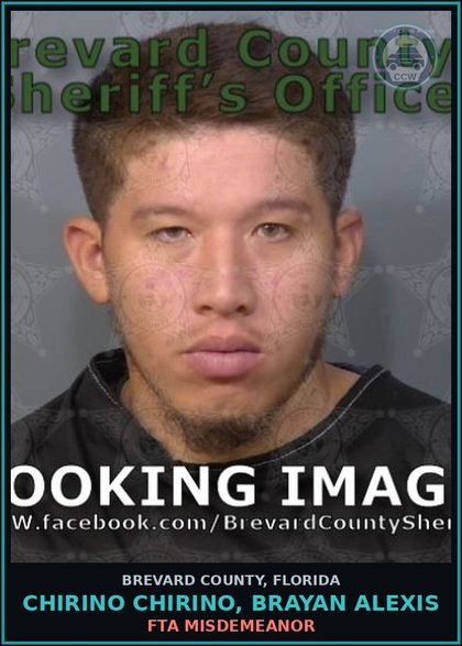 CCW arrest card for CHIRINO CHIRINO, BRAYAN ALEXIS in Brevard County: FTA Misdemeanor