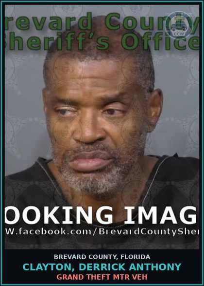 CCW arrest card for CLAYTON, DERRICK ANTHONY in Brevard County: Poss/Use Drug Paraphernalia
