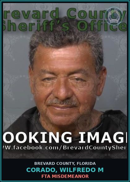 CCW arrest card for Corado, Wilfredo M in Brevard County: FTA Misdemeanor