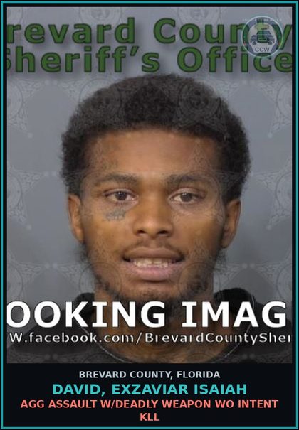 CCW arrest card for DAVID, EXZAVIAR ISAIAH in Brevard County: VOP