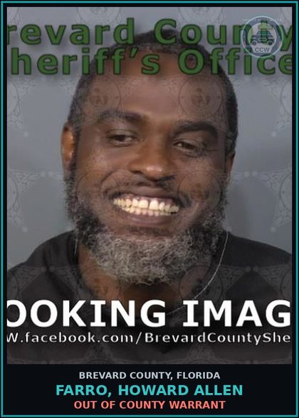 CCW arrest card for FARRO, HOWARD ALLEN in Brevard County: Out of County Warrant