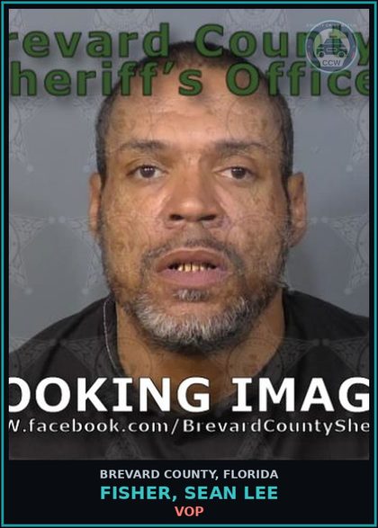 CCW arrest card for Fisher, Sean Lee in Brevard County: VOP