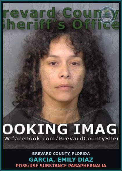 CCW arrest card for Garcia, Emily Diaz in Brevard County: Poss/Use Drug Paraphernalia