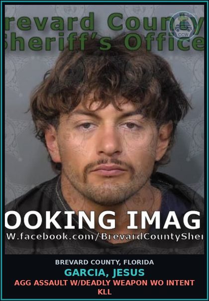 CCW arrest card for GARCIA, JESUS in Brevard County: Use Display Firearm or Carries Conceal Firearm During Commission Felony
