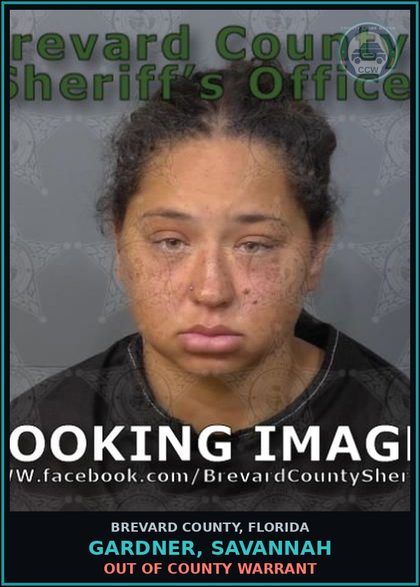 CCW arrest card for GARDNER, SAVANNAH in Brevard County: Out of County Warrant