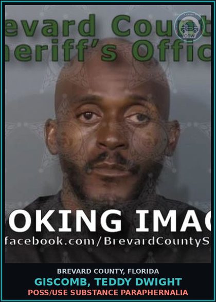 CCW arrest card for GISCOMB, TEDDY DWIGHT in Brevard County: Poss/Use Drug Paraphernalia
