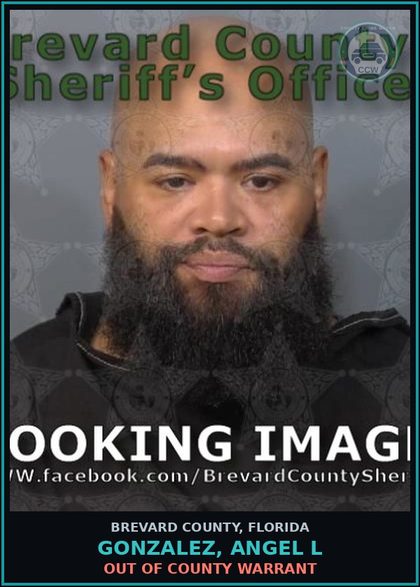 CCW arrest card for GONZALEZ, ANGEL L in Brevard County: Out of County Warrant