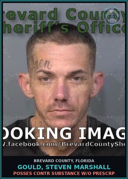 CCW arrest card for Gould, Steven Marshall in Brevard County: Posses contr substance w/o Prescription