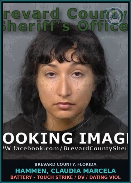 CCW arrest card for HAMMEN, CLAUDIA MARCELA in Brevard County: Battery - Touch Strike / DV / Dating Viol