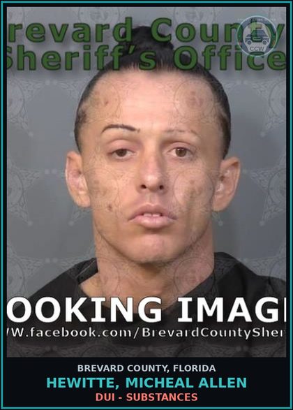 CCW arrest card for Hewitte, Micheal Allen in Brevard County: Poss/Use Drug Paraphernalia