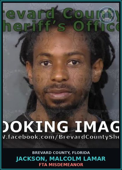 CCW arrest card for JACKSON, MALCOLM LAMAR in Brevard County: FTA Misdemeanor