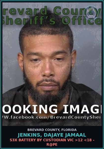 CCW arrest card for JENKINS, DAJAYE JAMAAL in Brevard County: Battery - Domestic Viol