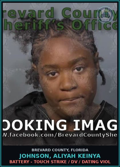CCW arrest card for JOHNSON, ALIYAH KEINYA in Brevard County: Battery - Touch Strike / DV / Dating Viol