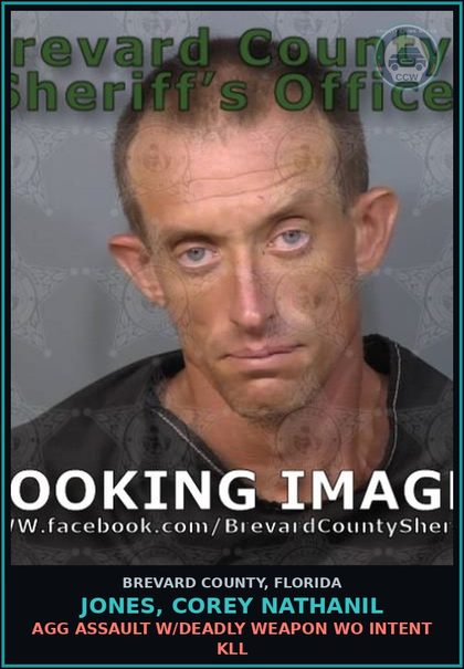 CCW arrest card for Jones, Corey Nathanil in Brevard County: Resist Officer WO Viol