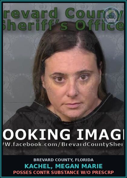 CCW arrest card for KACHEL, MEGAN MARIE in Brevard County: Posses contr substance w/o Prescription