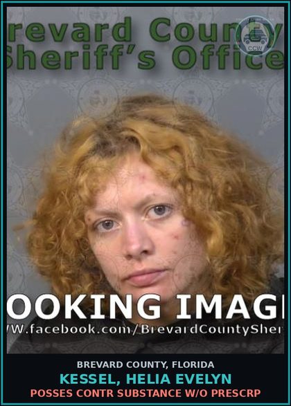 CCW arrest card for KESSEL, HELIA EVELYN in Brevard County: Posses contr substance w/o Prescription
