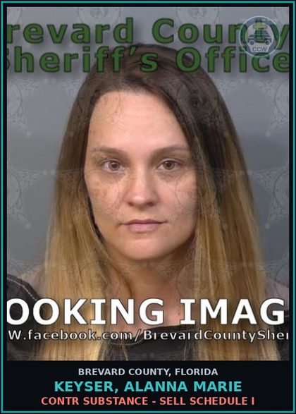 CCW arrest card for KEYSER, ALANNA MARIE in Brevard County: contr substance - Sell Schedule I