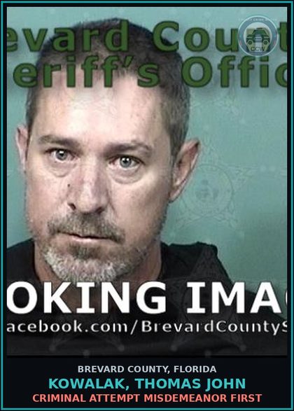 CCW arrest card for Kowalak, Thomas John in Brevard County: Criminal Attempt Misdemeanor First