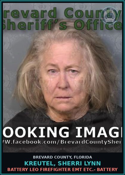 CCW arrest card for Kreutel, Sherri Lynn in Brevard County: RESIST LEO W/OUT VIOLENCE
