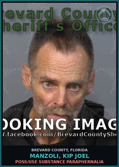 CCW arrest card for MANZOLI, KIP JOEL in Brevard County: Poss/Use Drug Paraphernalia