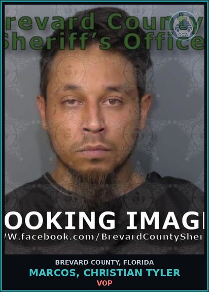 CCW arrest card for Marcos, Christian Tyler in Brevard County: VOP