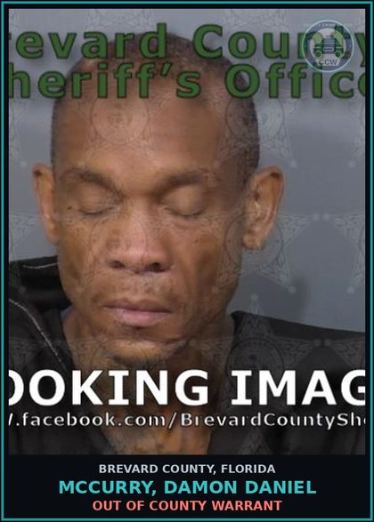 CCW arrest card for MCCURRY, DAMON DANIEL in Brevard County: Out of County Warrant