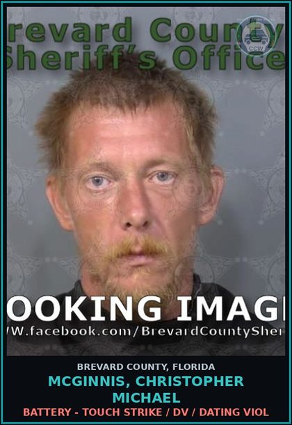 CCW arrest card for MCGINNIS, CHRISTOPHER MICHAEL in Brevard County: VOP