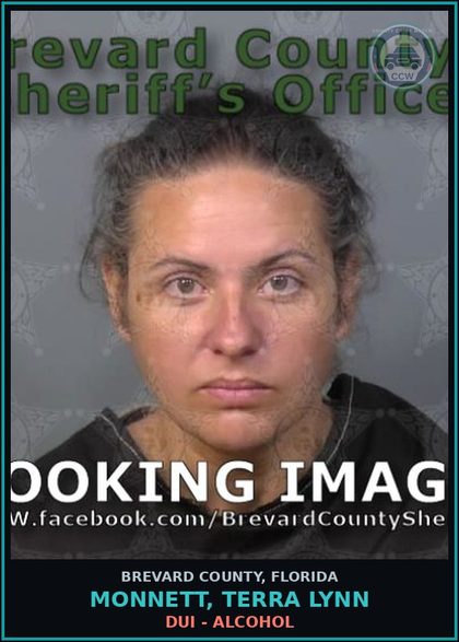 CCW arrest card for MONNETT, TERRA LYNN in Brevard County: chld Neglect WO Great Bodily Harm