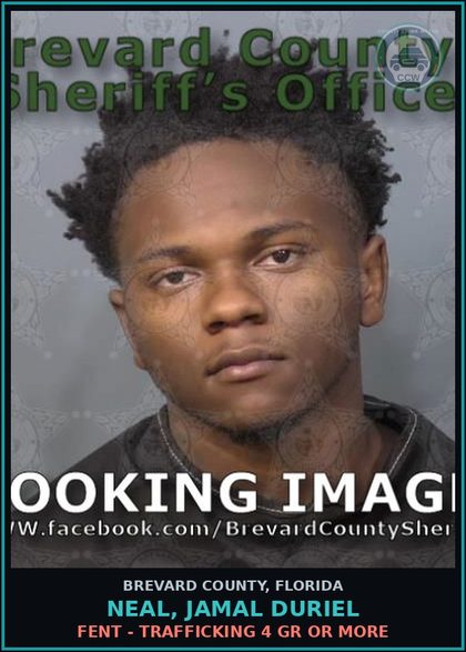 CCW arrest card for NEAL, JAMAL DURIEL in Brevard County: Posses contr substance w/o Prescription