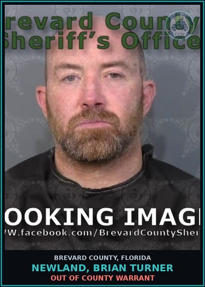 CCW arrest card for NEWLAND, BRIAN TURNER in Brevard County: Out of County Warrant