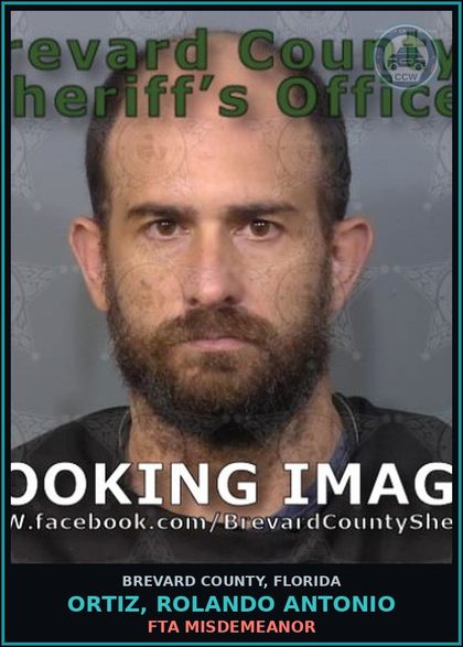 CCW arrest card for Ortiz, Rolando Antonio in Brevard County: FTA Misdemeanor
