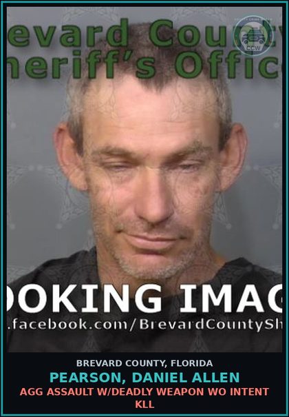 CCW arrest card for PEARSON, DANIEL ALLEN in Brevard County: Battery - Touch or Strike