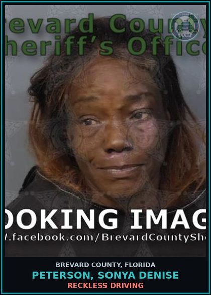 CCW arrest card for PETERSON, SONYA DENISE in Brevard County: Reckless Driving