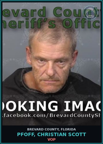 CCW arrest card for PFOFF, CHRISTIAN SCOTT in Brevard County: VOP