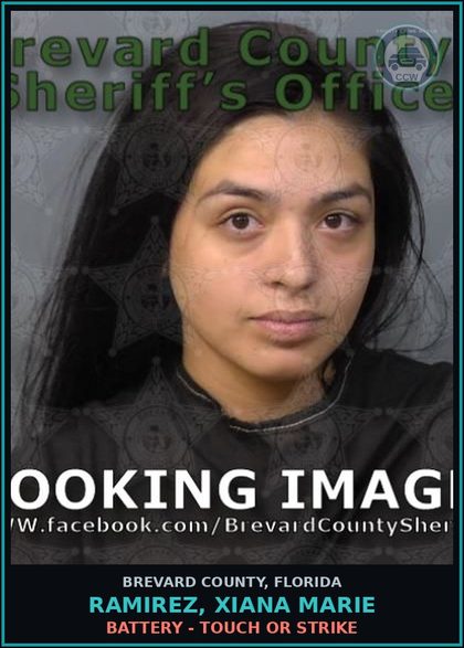 CCW arrest card for RAMIREZ, XIANA MARIE in Brevard County: Battery - Touch or Strike