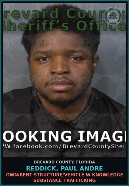 CCW arrest card for REDDICK, PAUL ANDRE in Brevard County: VOP