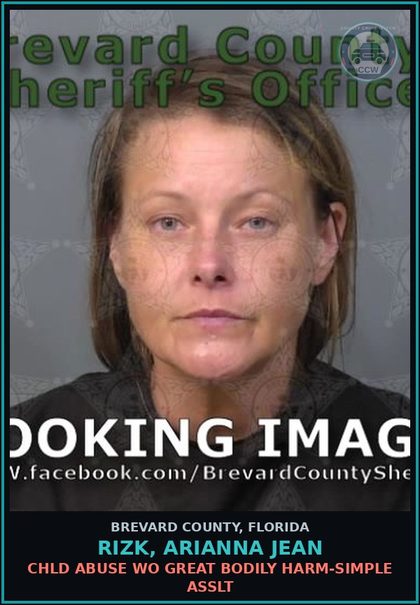 CCW arrest card for RIZK, ARIANNA JEAN in Brevard County: Battery - Touch Strike / DV / Dating Viol