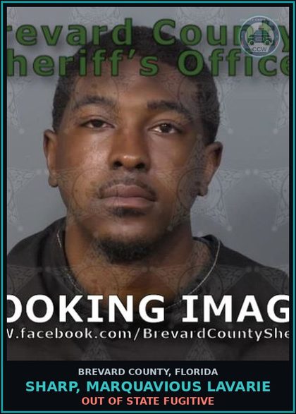 CCW arrest card for SHARP, MARQUAVIOUS LAVARIE in Brevard County: Out of State Fugitive