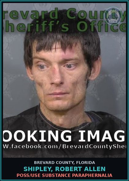 CCW arrest card for SHIPLEY, ROBERT ALLEN in Brevard County: Poss/Use Drug Paraphernalia