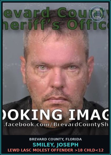 CCW arrest card for SMILEY, JOSEPH in Brevard County: Lewd Lasc Molest Offender >18 chld<12