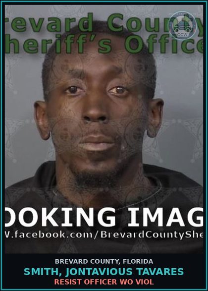 CCW arrest card for Smith, Jontavious Tavares in Brevard County: Posses contr substance w/o Prescription