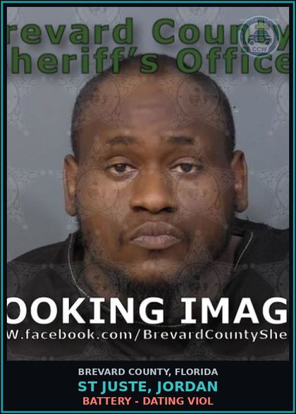 CCW arrest card for ST JUSTE, JORDAN in Brevard County: Battery - Dating Viol